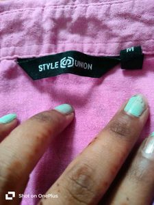 Pink Embroidery Women Shirt