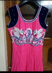 Pink Embroidered Anarkali Suit