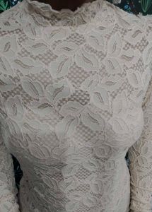 Lace Turtleneck Top