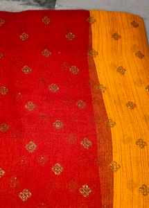 Elegant Red &amp; Gold Saree
