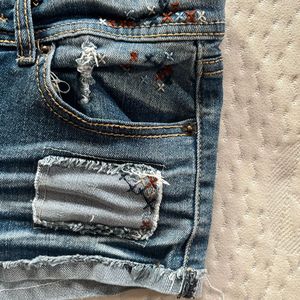 y2k Denim Distressed Shorts