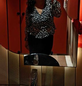 Black And White Peplum Top