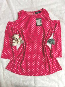 🆕 Cute Polka Dot Cold Shoulder Top