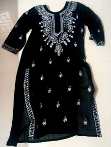 Black Chikankari Trending Kurti
