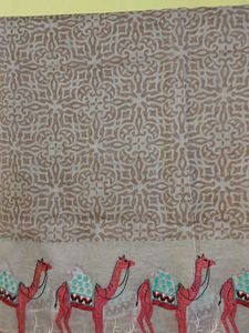 Camel Embroidered Scarf