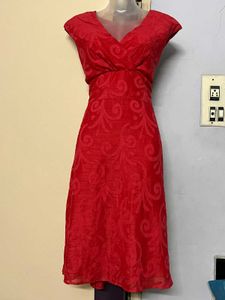 Red Floral Fit & Flare Dress