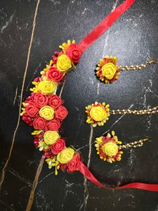 Beautiful Red Yellow Flower Jewellery