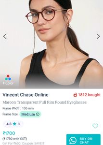 Lenskart Eye Glasses With UV Protection