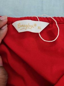 Red tie up crop top