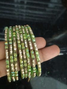 Green & Gold Bangle Set