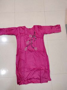 Pink Embroidered Kurti