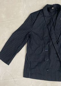 H&amp;M Black pink Stripes Blazer