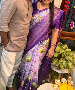 Elegant Purple pichwai Saree