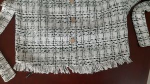Tweed Button-Up Dress - from AJIO