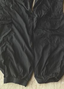 Black Cargo Parachute Pants