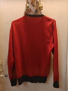 Reebok Men’s Woollen Pullover | Red with Navy Trim