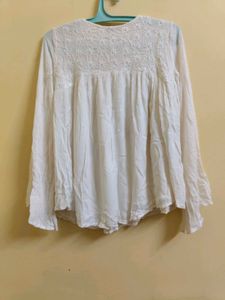 White Embroidered Top