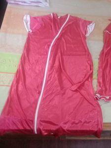 Pink Satin Night Suit