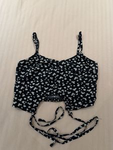 Floral Tie-Front Crop Top