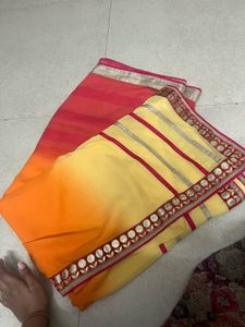 Morror Work Saree