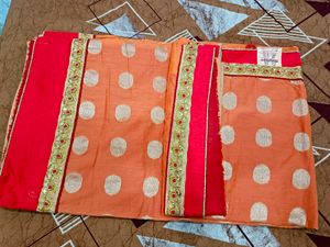 Party Wear Saree With Blouse Piece
