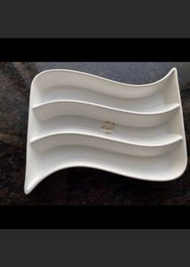 Ceramic Elite White Gold Snack Set