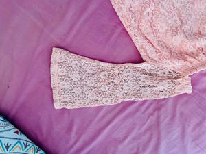 Peach Lace Top