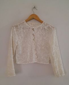 Off White Embroidered Top (Women's)