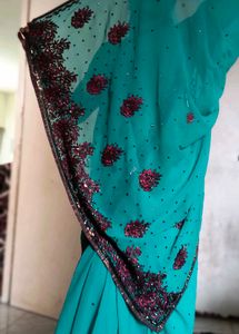 Elegant Teal Saree