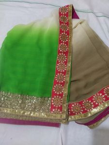 3 in 1 colour saree