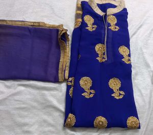 Royal Blue Kurti With Dupatta