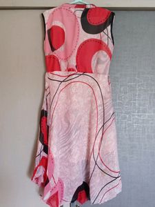 Red And Cream Umbrella Model Dress