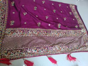 Purple Embroidered Saree