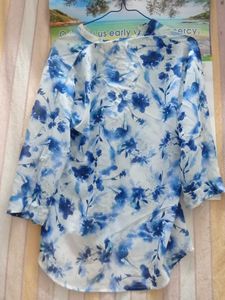 Floral Print Hi-Lo Blouse