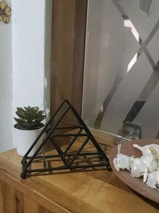 Napkin Holder–Triangle Design-Wrought Iron-Black.