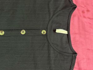 Black Button-Down T-Shirt