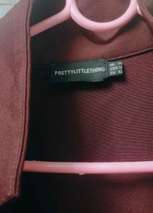 Burgundy Draped Front Blazer