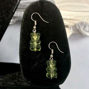 Handmade Gummy Bear Earrings - Green