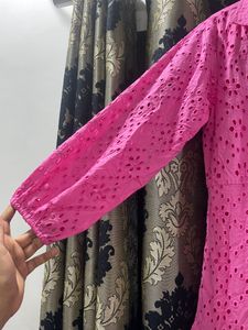 Pink shiffli shirt dress