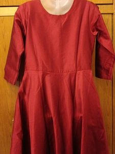 Cottinfab Maroon Dress