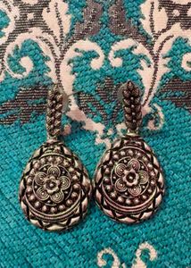 Silver Tone Drop Earrings