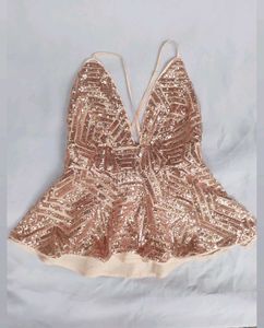 Sequin Peplum Top