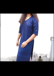 Elegant Blue Embroidered Kurta