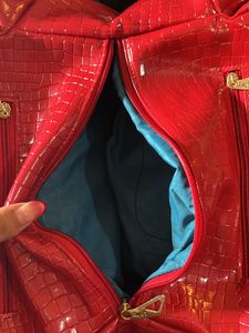 Red Party Handbag For Women With Chain Detailings