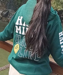 Green &#39;Happy Mind&#39; Hoodie