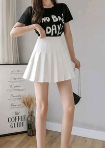White korean mini skirt