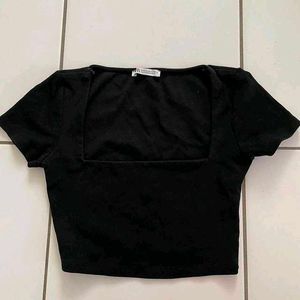 Zara Basic Black Crop Top