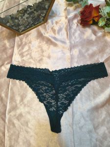 Teal Lace Thong