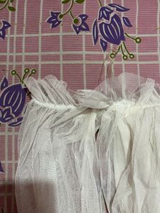 Sheer White Ruffle Crop Top