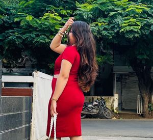 Red Hot Bodycon Dress Stretchable Fabric